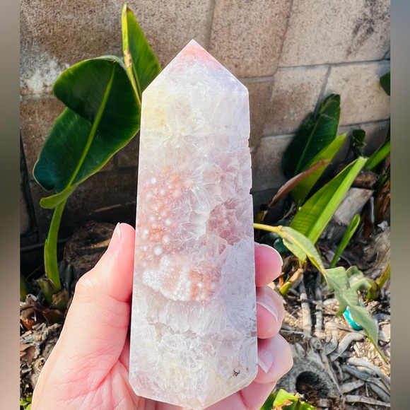 Pink Amethyst Flower Agate Tower - Picture 3 of 12